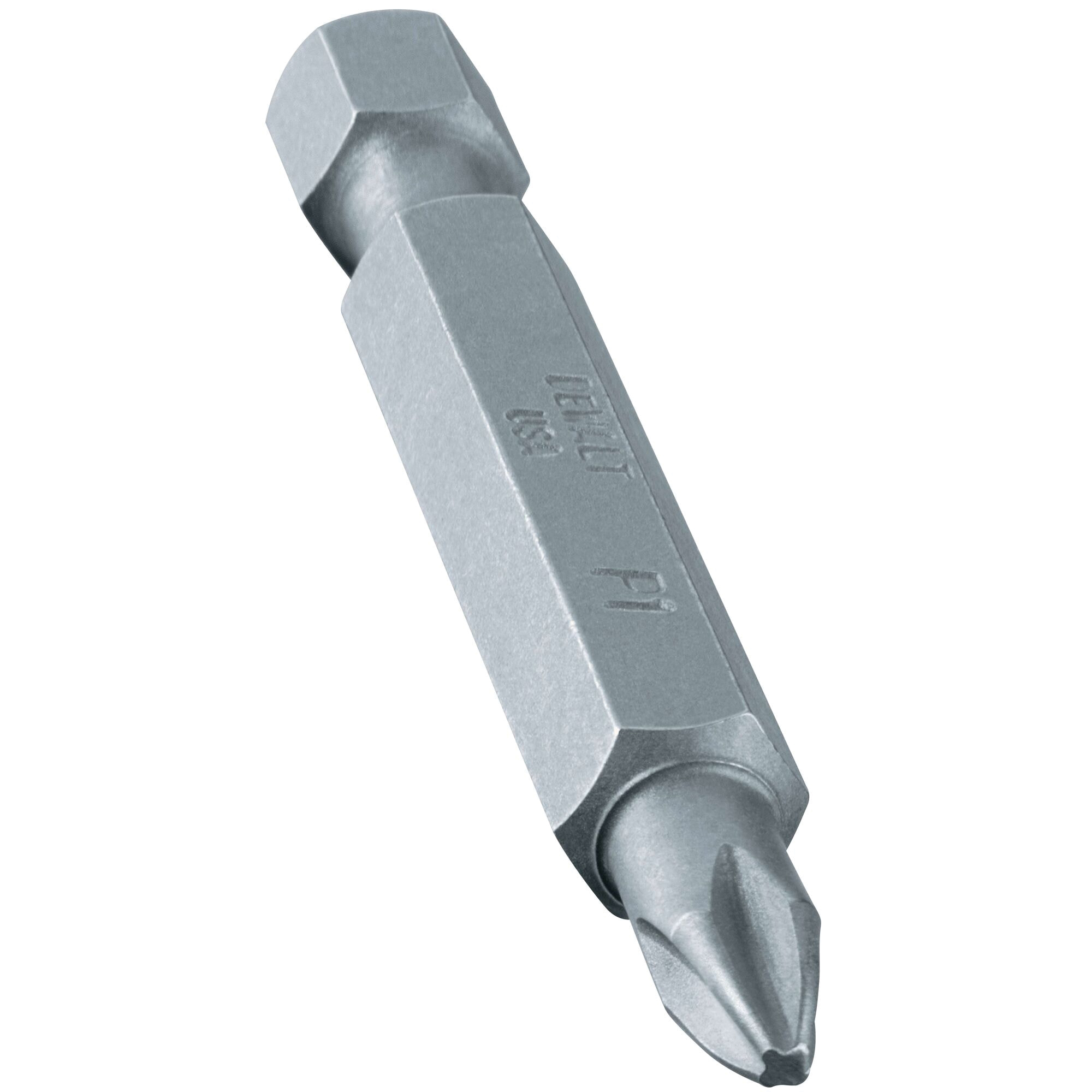 DW2021 Power Bit, #1 Drive, Phillips Drive, 1/4 in Shank, Hex Shank, 2 in L, Tool Steel