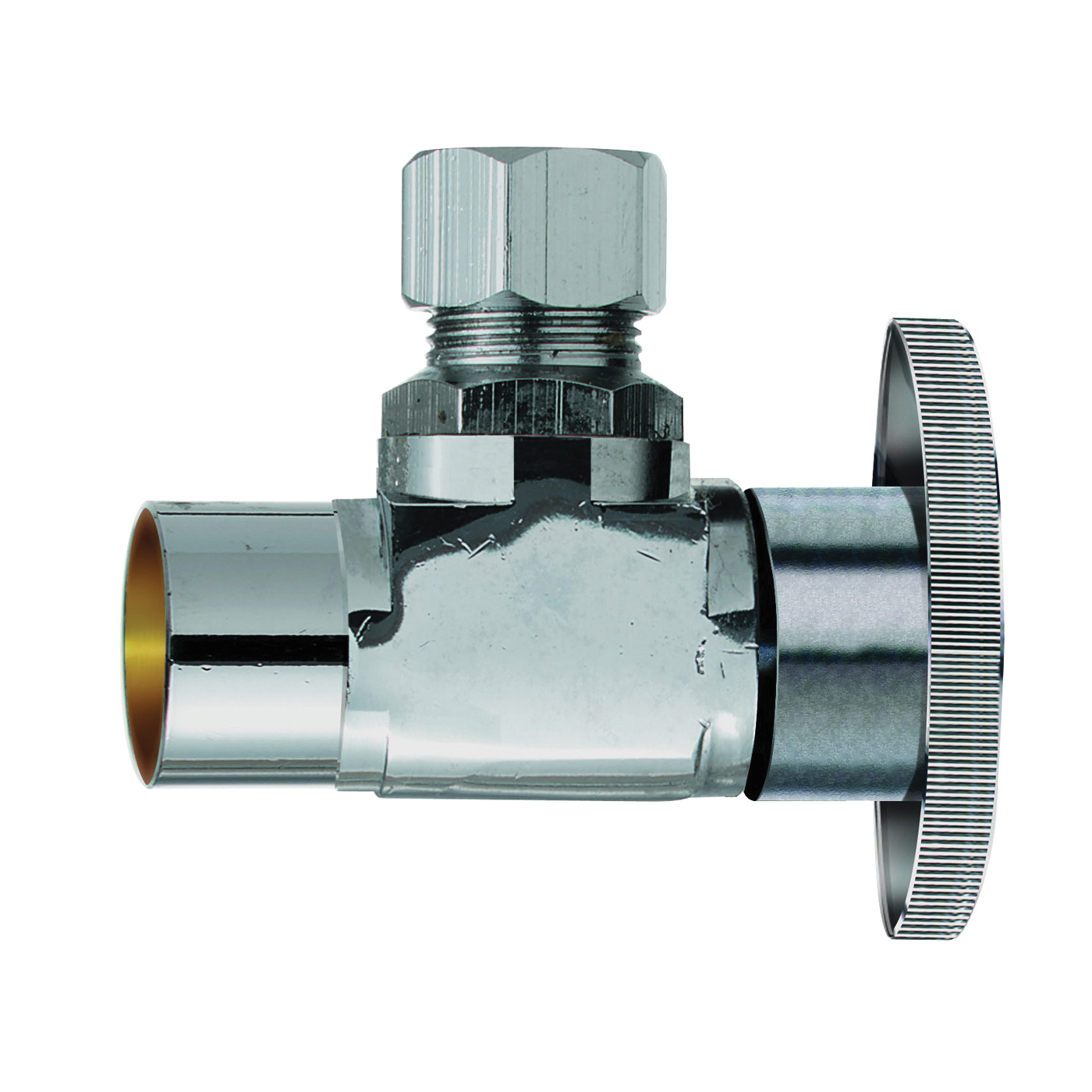PP20060LF Shut-Off Valve, 1/2 x 3/8 in Connection, Sweat x Compression, Quarter-Turn Actuator, Brass Body