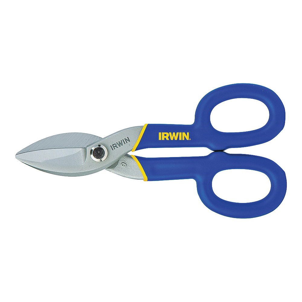 22007 Tinner Snip, 7 in OAL, 1-1/2 in L Cut, Curved, Straight Cut, Steel Blade, Double-Dipped Handle