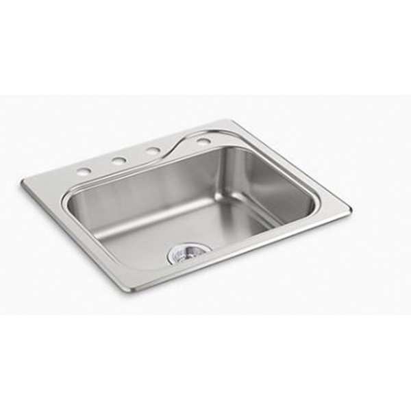 Sterling Southhaven 11404-4-NA Kitchen Sink, 4-Faucet Hole, 22 in OAW, 7 in OAD, 25 in OAH, Stainless Steel - 3