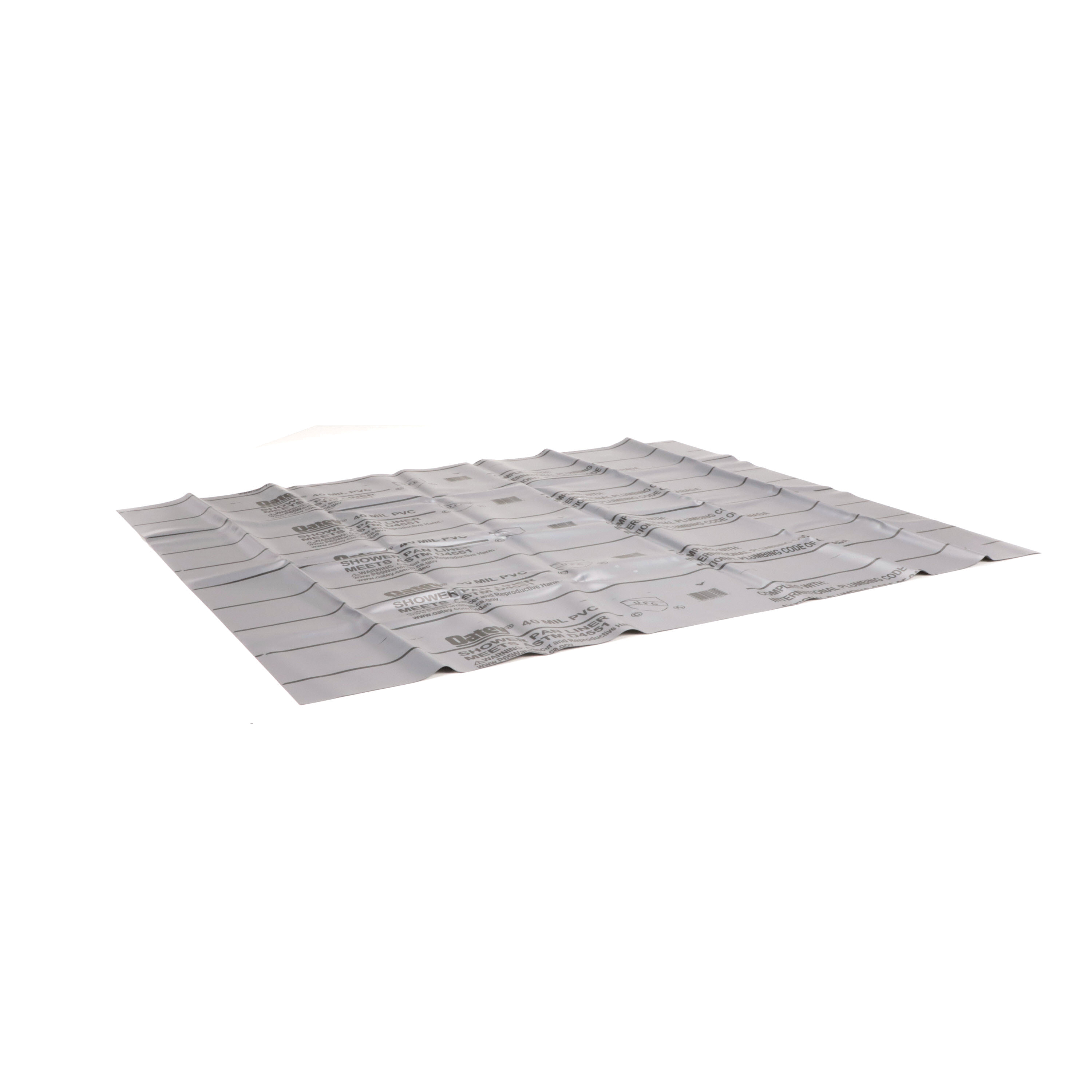 41630 Shower Pan Line with Dam Corners, 6 ft L, 5 ft W, PVC, Gray