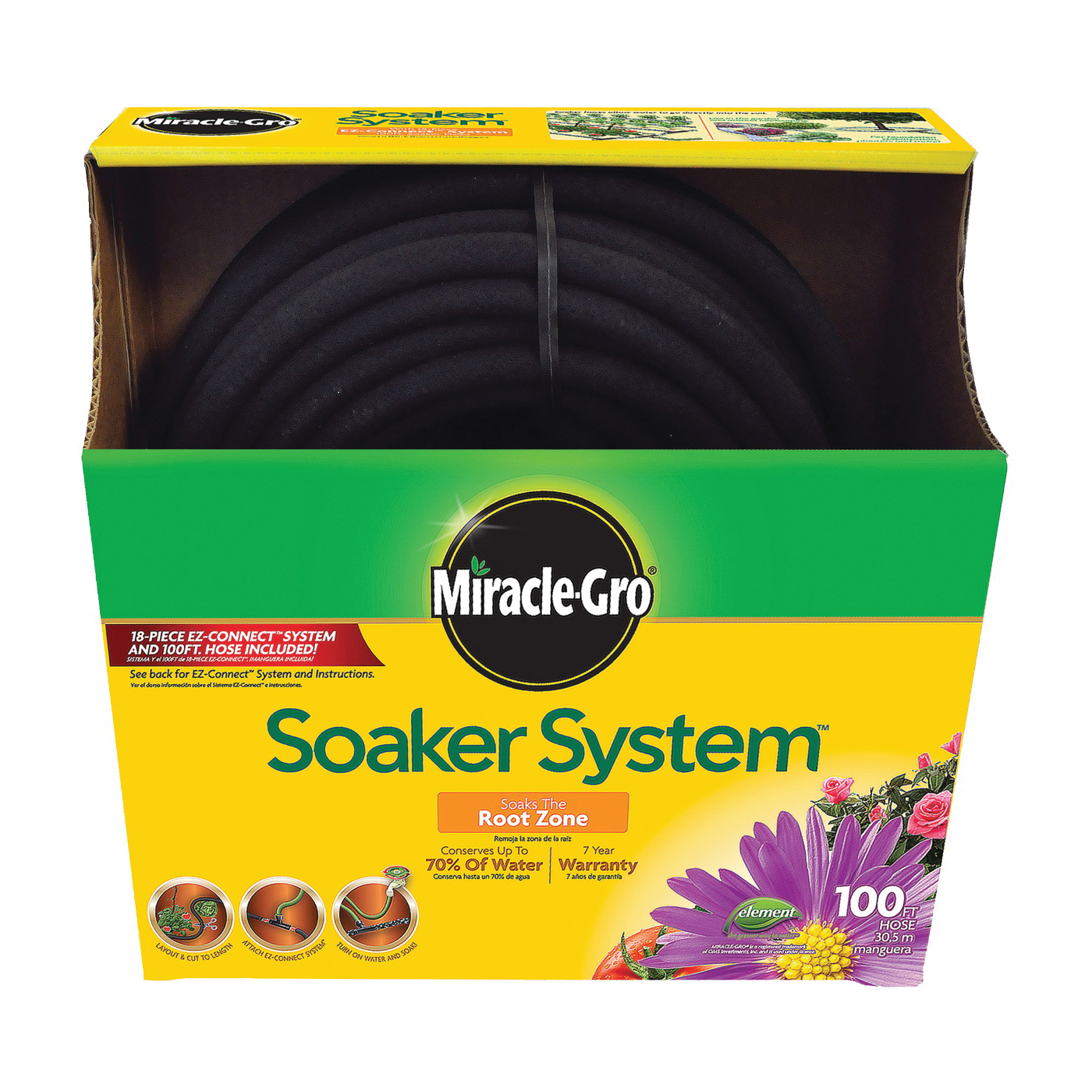 ELSPAK38100CC Soaker Hose, 100 ft L, Plastic