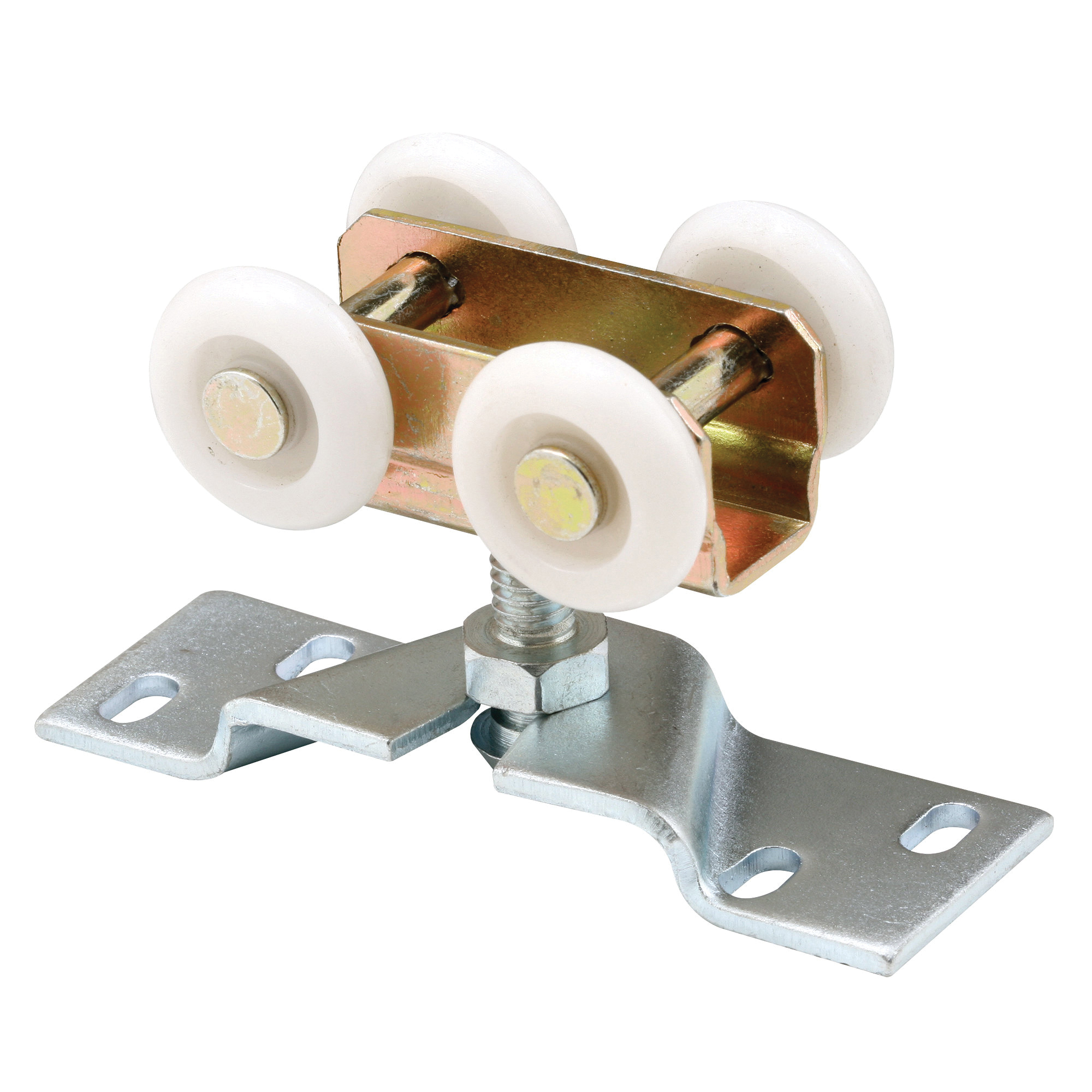 N 7410 Door Roller, 1 in Dia Roller, 1-3/16 in W Roller, Steel, 4-Roller, 80 lb, Top Mounting