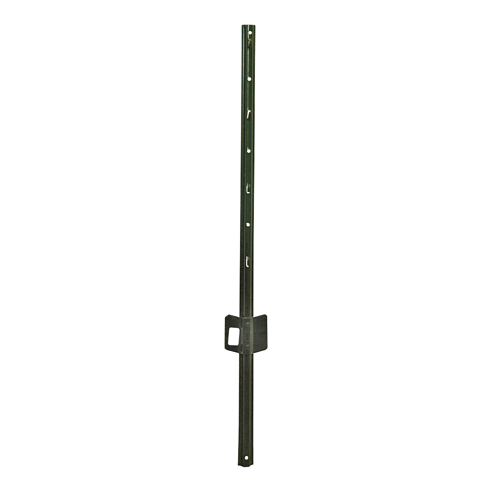 14025845 U-Post, 3 ft H, Steel, Green, Plain