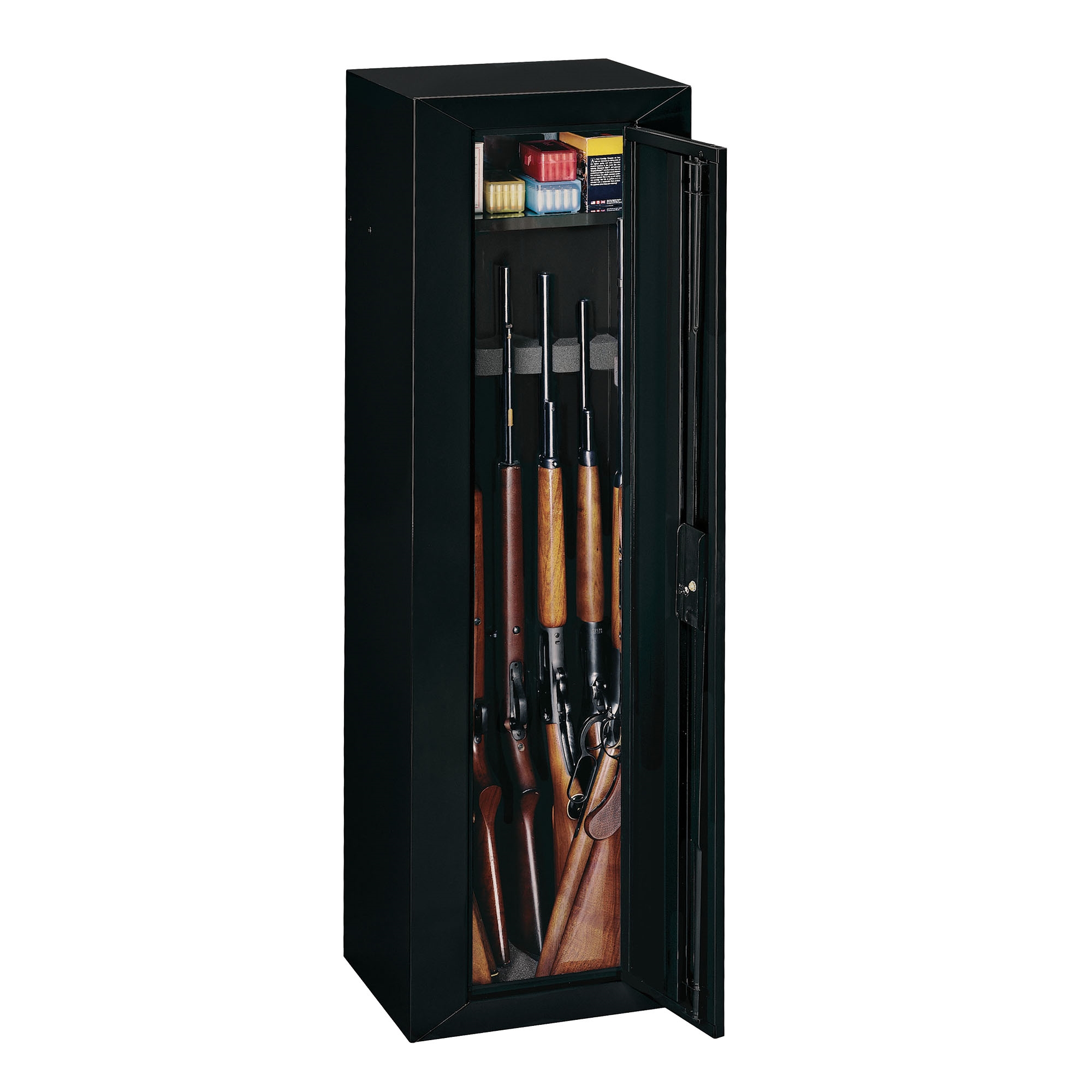 STACK-ON GCB-910 Security Cabinet, Steel, Black, Gloss, Double Bitted Key Lock, 1-Compartment - 2