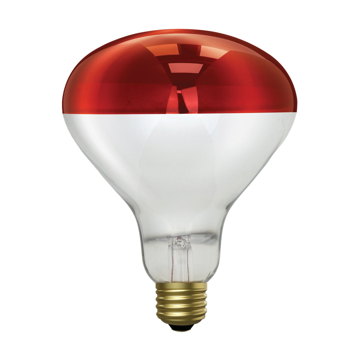 250R40/R Incandescent Reflector Heat Bulb, 250 W, R40 Lamp, E26 Medium Lamp Base, 250 Lumens, Red Lamp