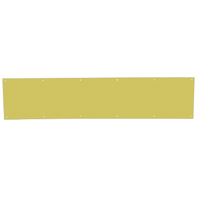 C8400B3-6X34 Kick Plate, 34 in L, 6 in W, Brass, Bright Brass