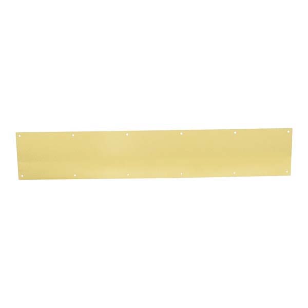 SC8400PA3-8X34 Kick Plate, 34 in L, 8 in W, Aluminum, Brass