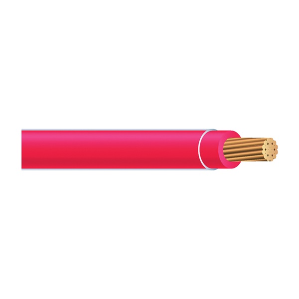 Southwire 22975736 Building Wire, THHN, 10 AWG Wire, 1 -Conductor, 50 ft L, Stranded Copper Conductor, Red Nylon Sheath