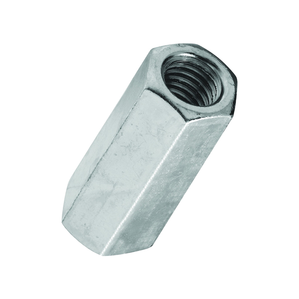 4003 Series N182-691 Coupling Nut, UNC Thread, 7/16-14 Thread, Steel, Zinc