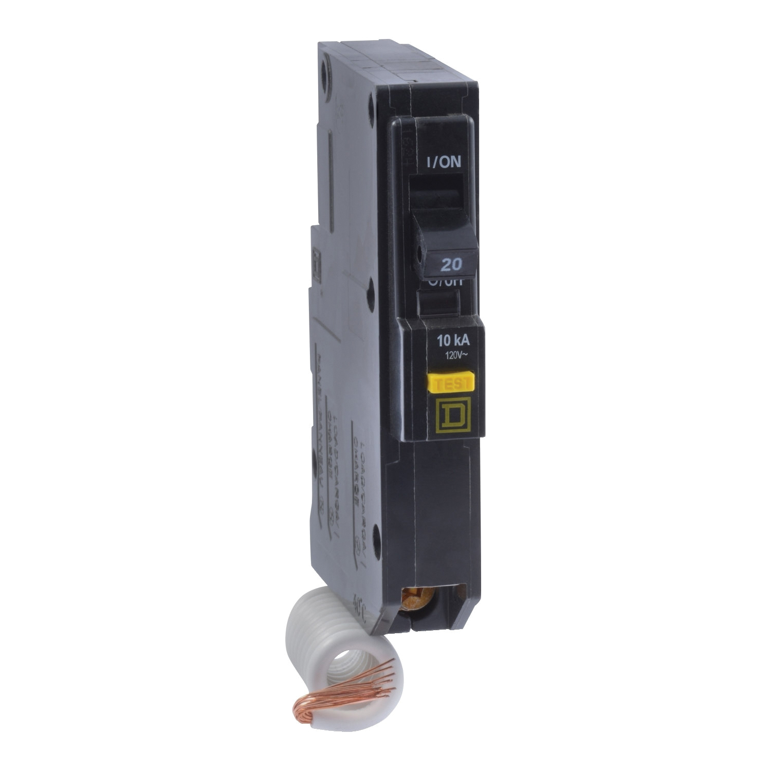 QO120GFICP Miniature Circuit Breaker, 20 A, 1-Pole, 120 V, Fixed Trip, Plug Mounting