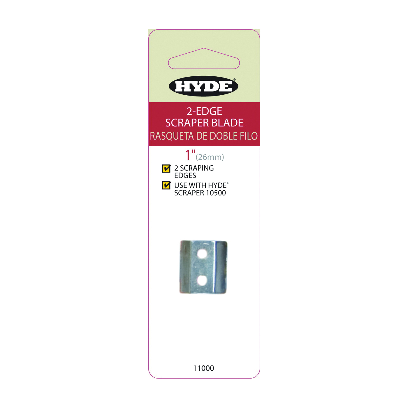 11000 Replacement Blade, 2-Edge Blade, 1 in W Blade, HCS Blade, Nylon Handle, Angled Handle, 7-1/2 in OAL