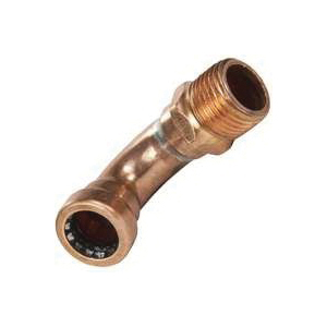 CopperLoc Series 10170840 Non-Removable Tube Elbow, 1/2 in, 90 deg Angle, Copper, 200 psi Pressure