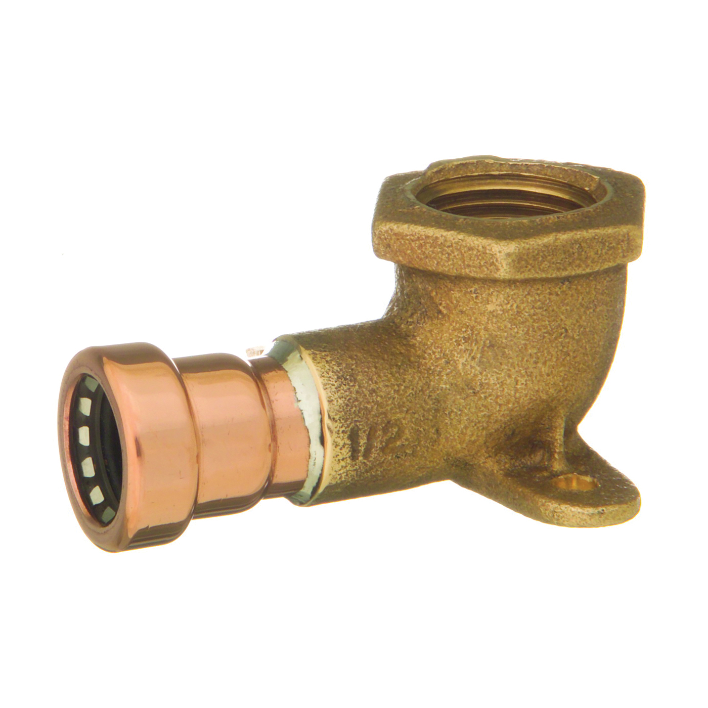 CopperLoc Series 10170835 Drop Ear Non-Removable Tube Pipe Elbow, 1/2 in, 90 deg Angle, Copper, 200 psi Pressure
