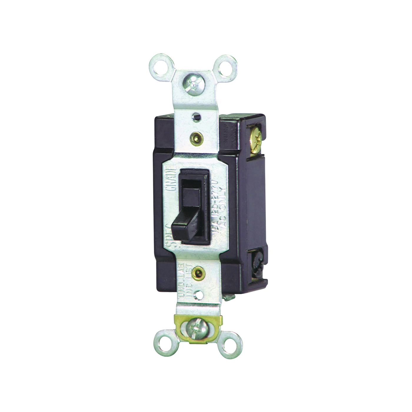 Wiring Devices WD1242-7B-BOX Toggle Switch, 2-Pole, 15 A, 120 V, Push-In Terminal, Brown