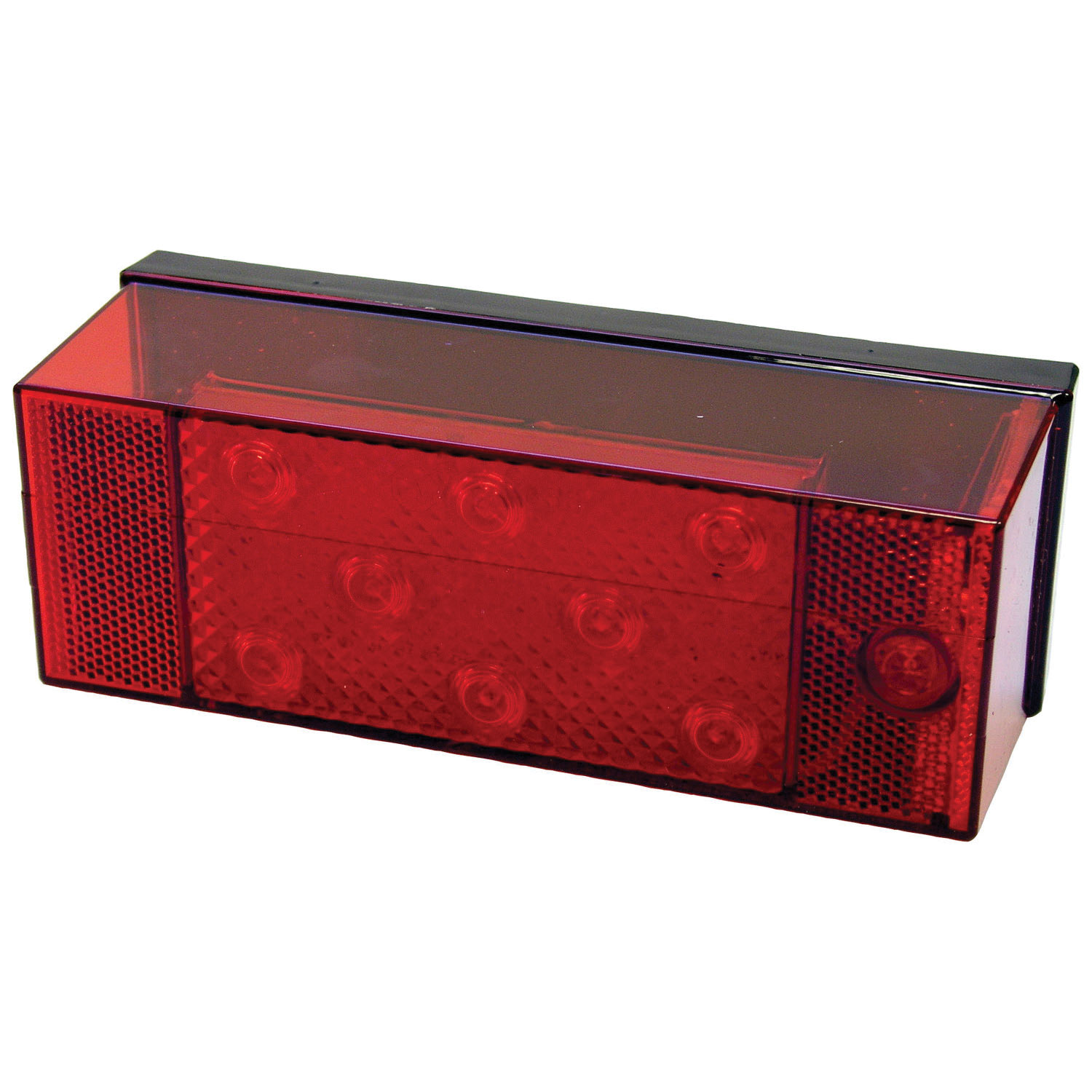 V856 Rectangular Combination Rear Light without License Light, 9 to 16 V, 10-Lamp, LED Lamp, Red Lamp