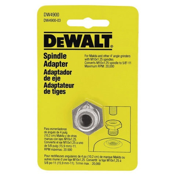 DEWALT DW4900 Spindle Adapter, Metal, For: End Wire Brushes - 2