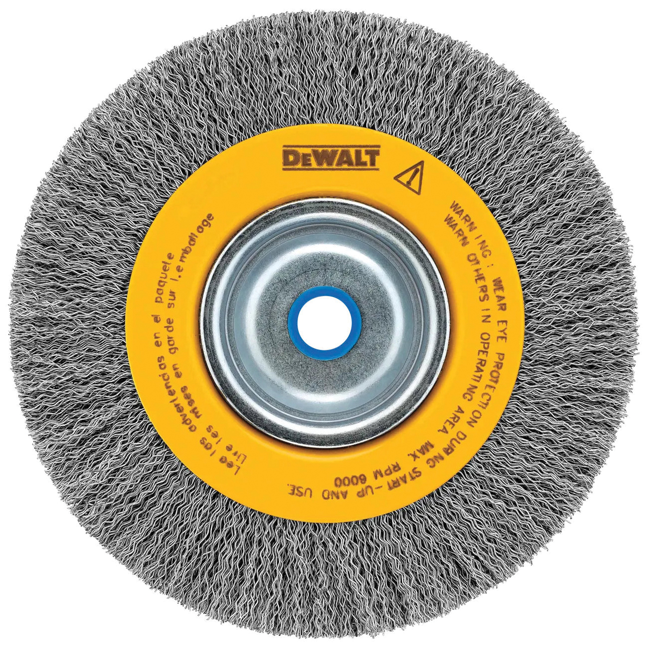 HP DW4905 Wire Wheel Brush, 6 in Dia, 5/8 to 1/2 in Arbor/Shank, Crimped Bristle, 0.014 in Dia Bristle