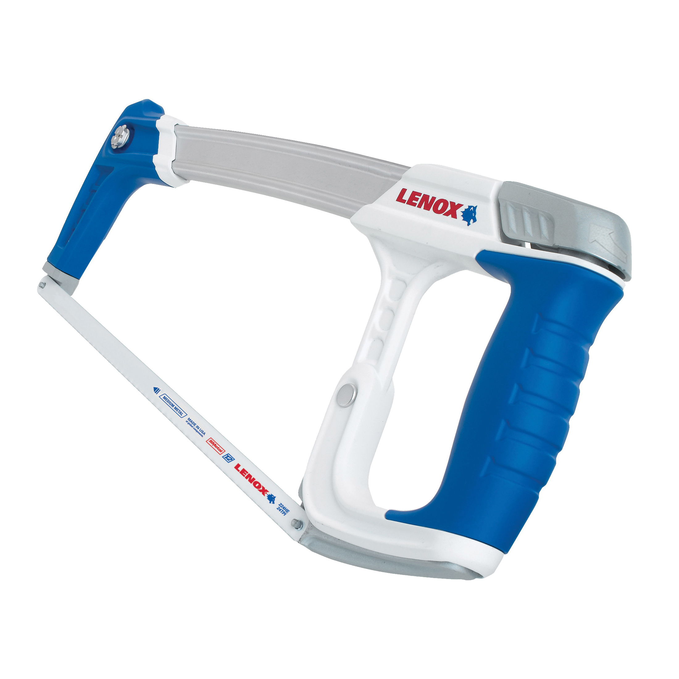 12132HT50 Hacksaw, 12 in L Blade, 24 TPI, Bi-Metal Blade, 4-1/4 in D Throat, Aluminum Frame, Ergonomic Handle