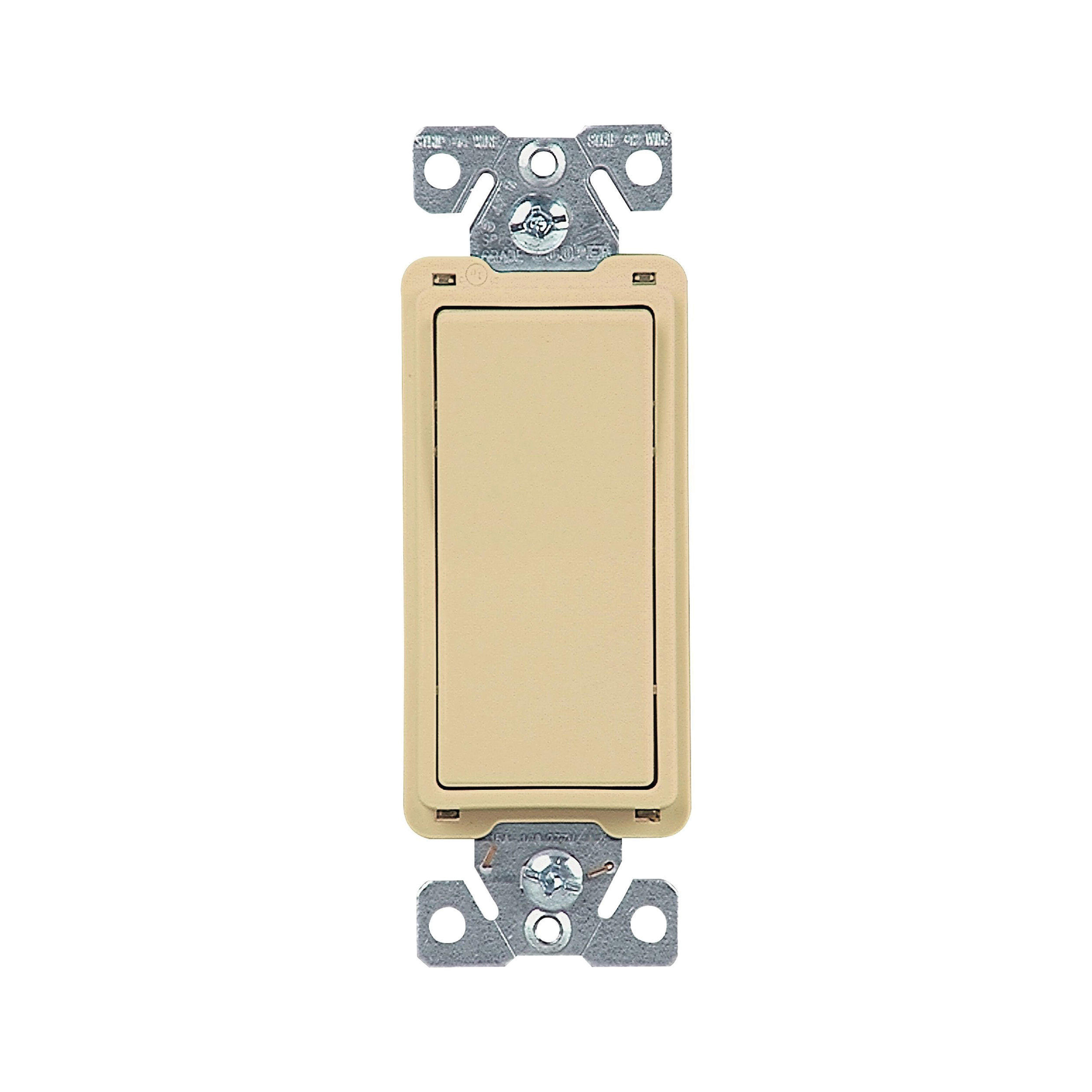 Wiring Devices 7500 7504V-BOX Decorator Switch, 4-Pole, 15 A, 120/277 V, 4-Way, Lead Wire Terminal, Ivory