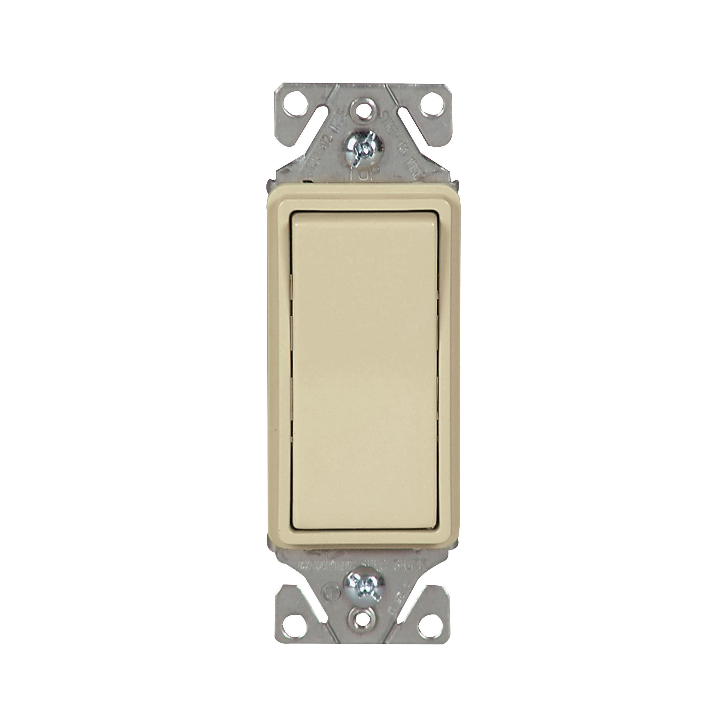 Wiring Devices 7500 Series 7511V-BOX Decorator Switch, 1-Pole, 15 A, 120/277 V, SPST, Lead Wire Terminal, Ivory