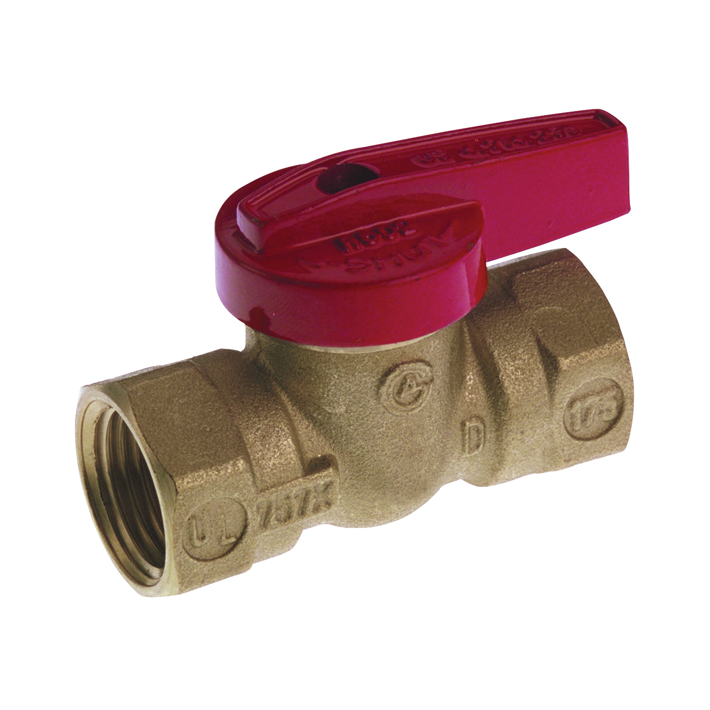 110-523HC Gas Ball Valve, 1/2 in Connection, FPT, 200 psi Pressure, Manual Actuator, Brass Body