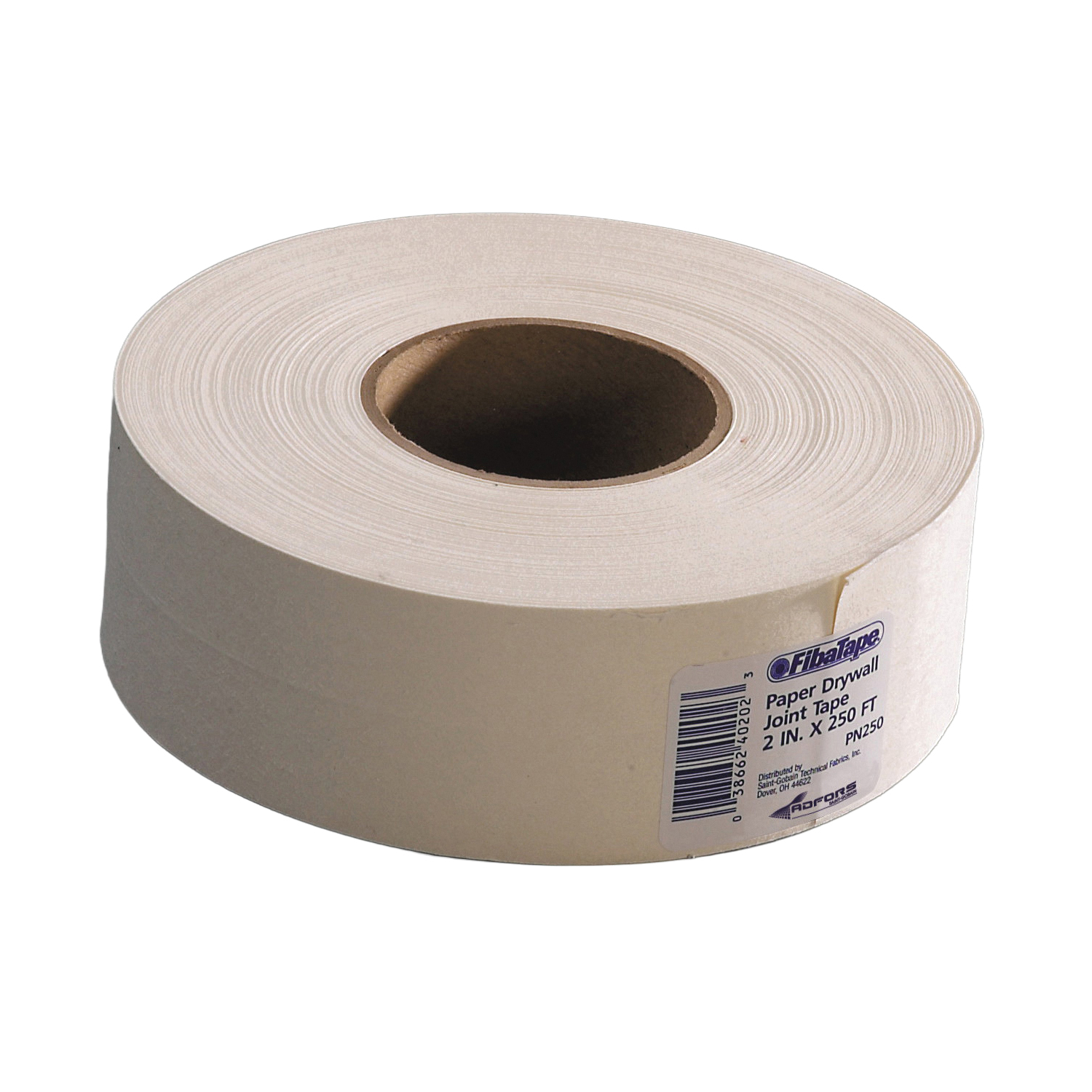 FDW6618-U Drywall Joint Tape, 250 ft L, 2 in W, White