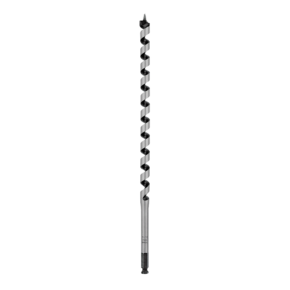 WeldTec 3043008 Auger Drill Bit, 11/16 in Dia, 17 in OAL, Twist Flute, 1-Flute, 7/16 in Dia Shank