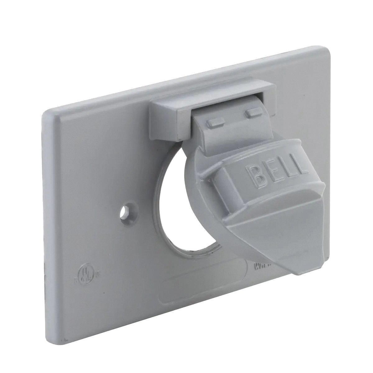 Hubbell 5152-0 Cover, 1-13/32 in Dia, 2-13/16 in L, 4-9/16 in W, Aluminum (Metal), Gray, Powder-Coated