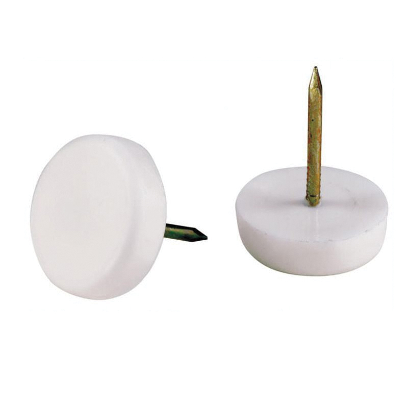 9102 Furniture Tack Glide, 75 lb, Plastic, White, 7/8 in Dia Dimensions