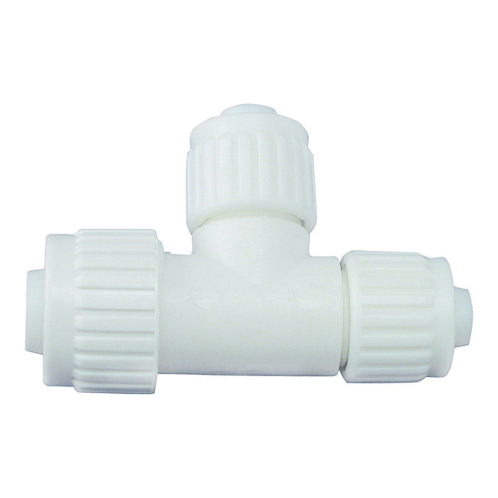 16830 Reducing Tube Tee, 1/2 x 3/8 in, Barb,PVC, 200 psi Pressure