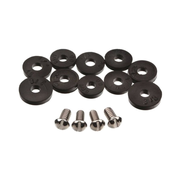 80790 Flat Faucet Washer Assortment, 13/32 in Dia, Rubber, For: Quick-Opening Style Faucets