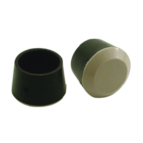 9220 Furniture Leg Tip, Round, Polyethylene, Black, 1 in L, 1 in W