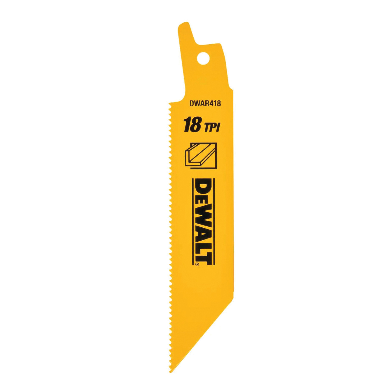 DW4810 Reciprocating Saw Blade, 3/4 in W, 4 in L, 18 TPI, Bi-Metal Cutting Edge