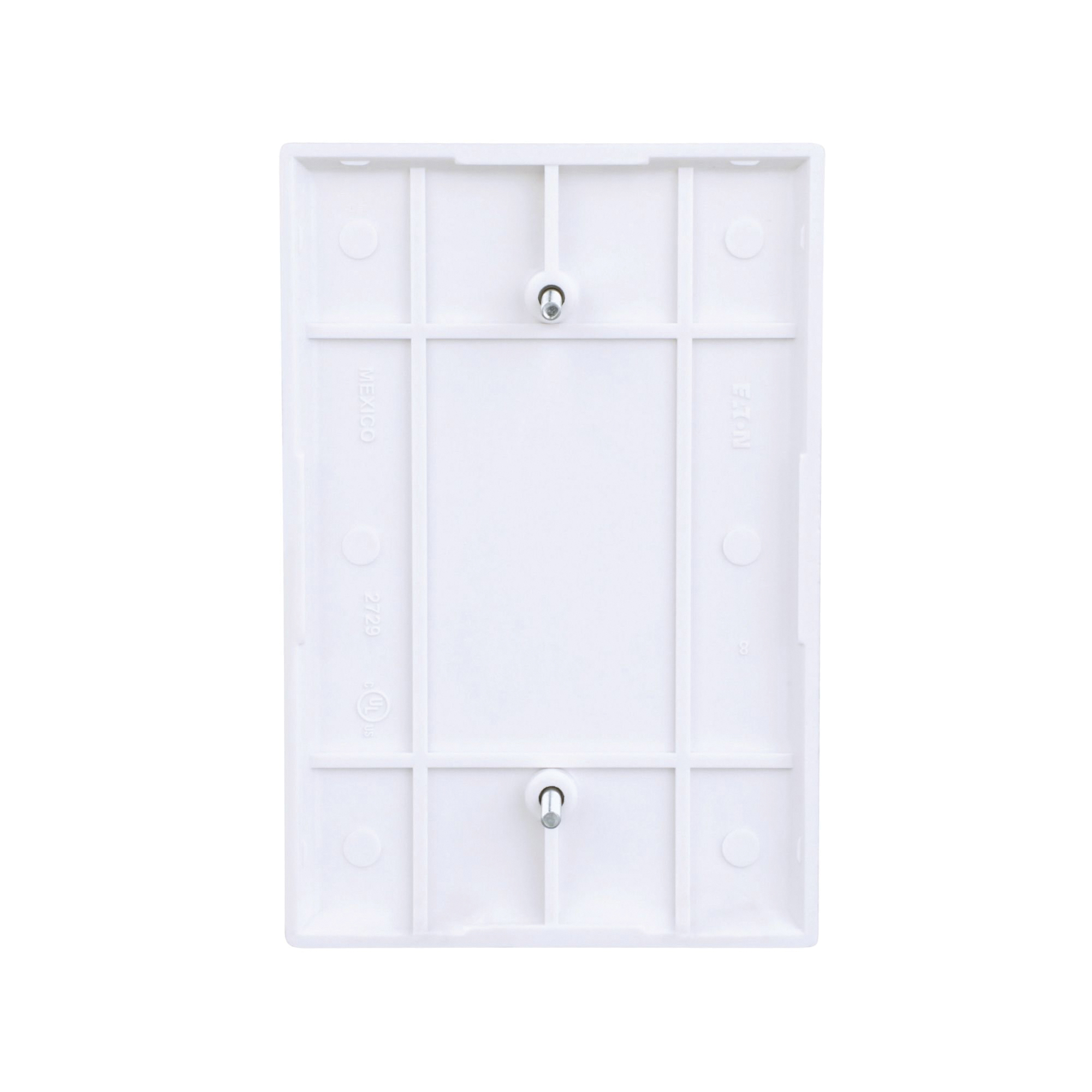Eaton Wiring Devices 2729W-BOX Blank Wallplate, 5-1/4 in L, 3-1/5 in W, 1-Gang, Blank, Thermoset, White - 3