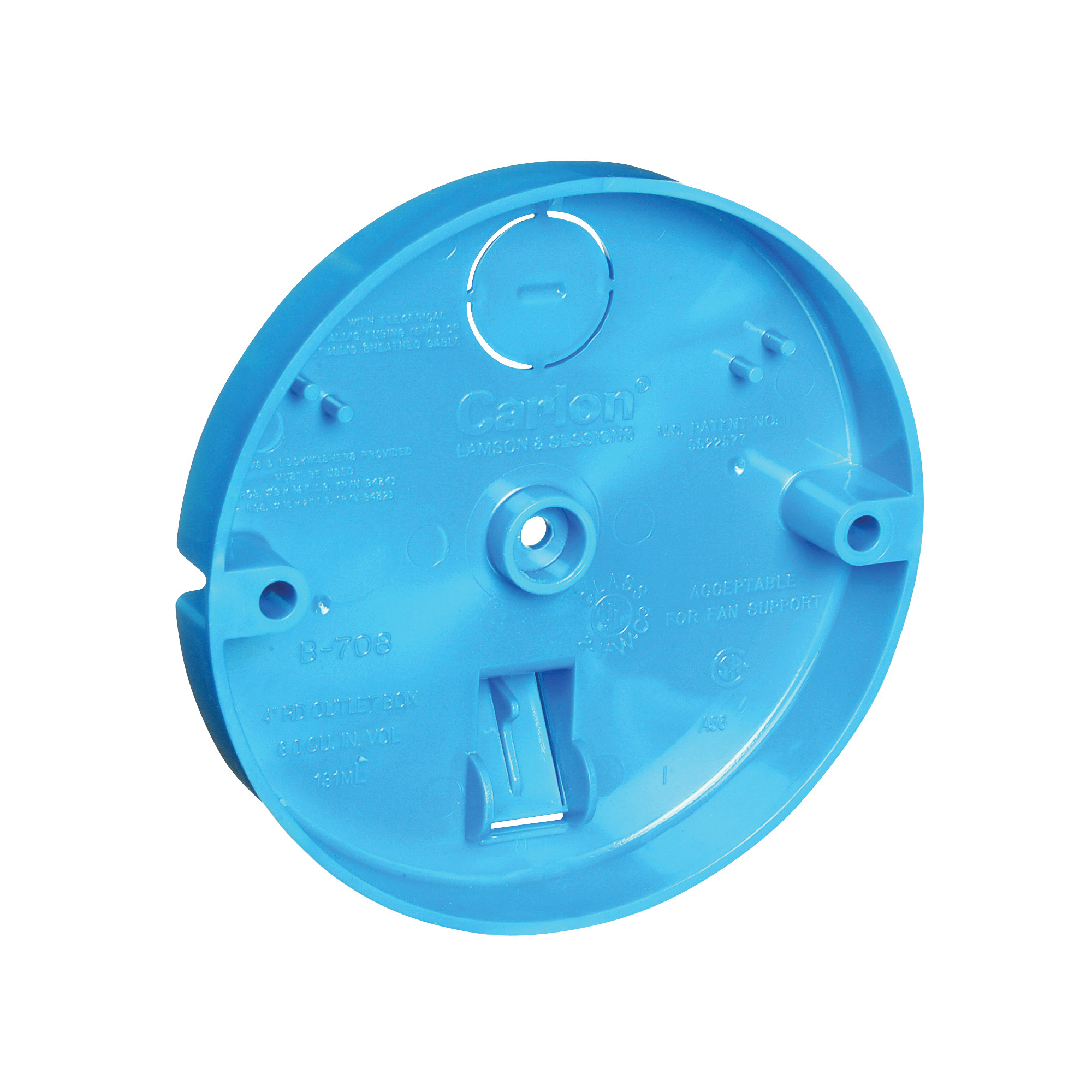 B708-SHK Pan Box, 1/2 in L, PVC (Plastic), Blue