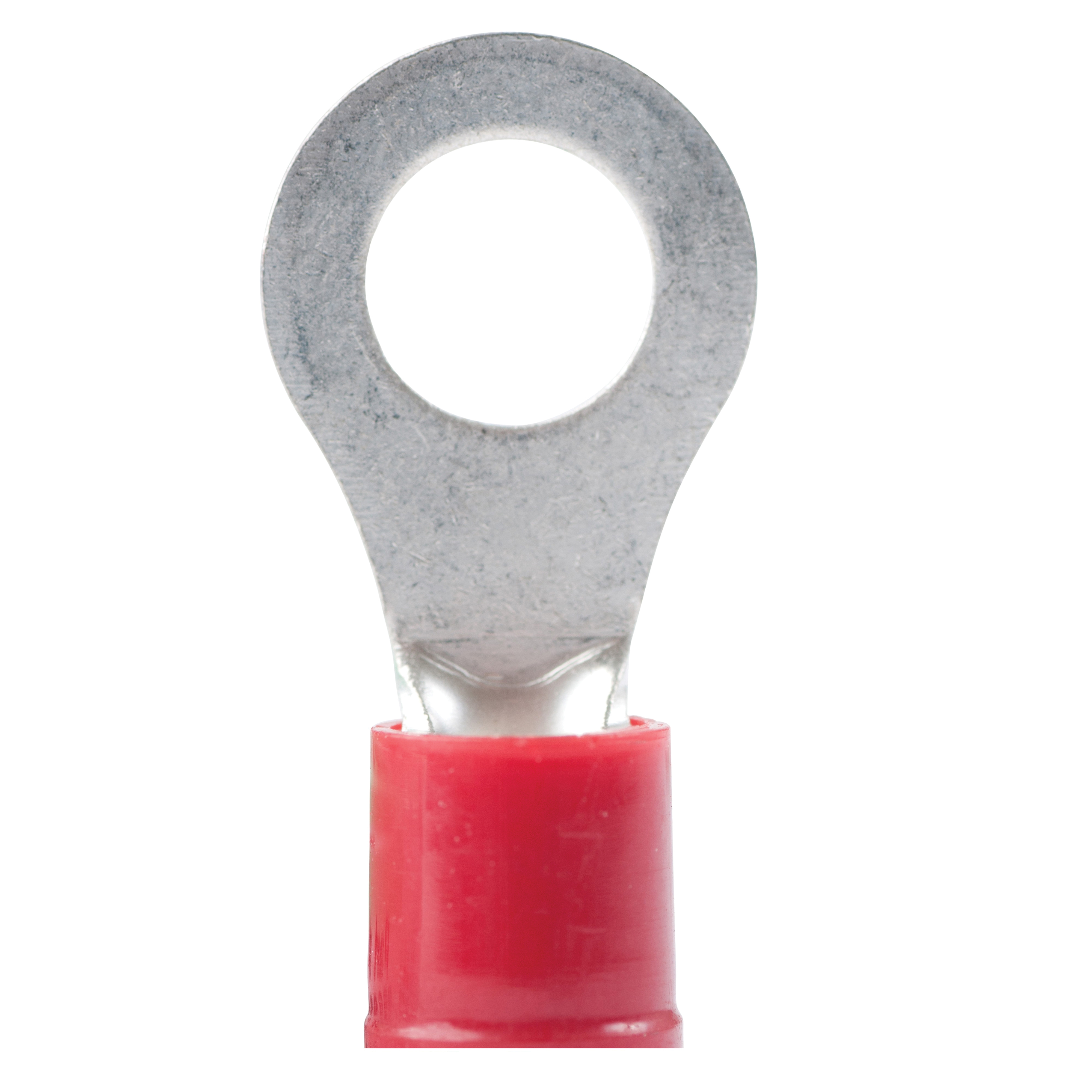 20-102 Ring Terminal, 600 V, 22 to 18 AWG Wire, #8 to 10 Stud, Vinyl Insulation, Copper Contact, Red