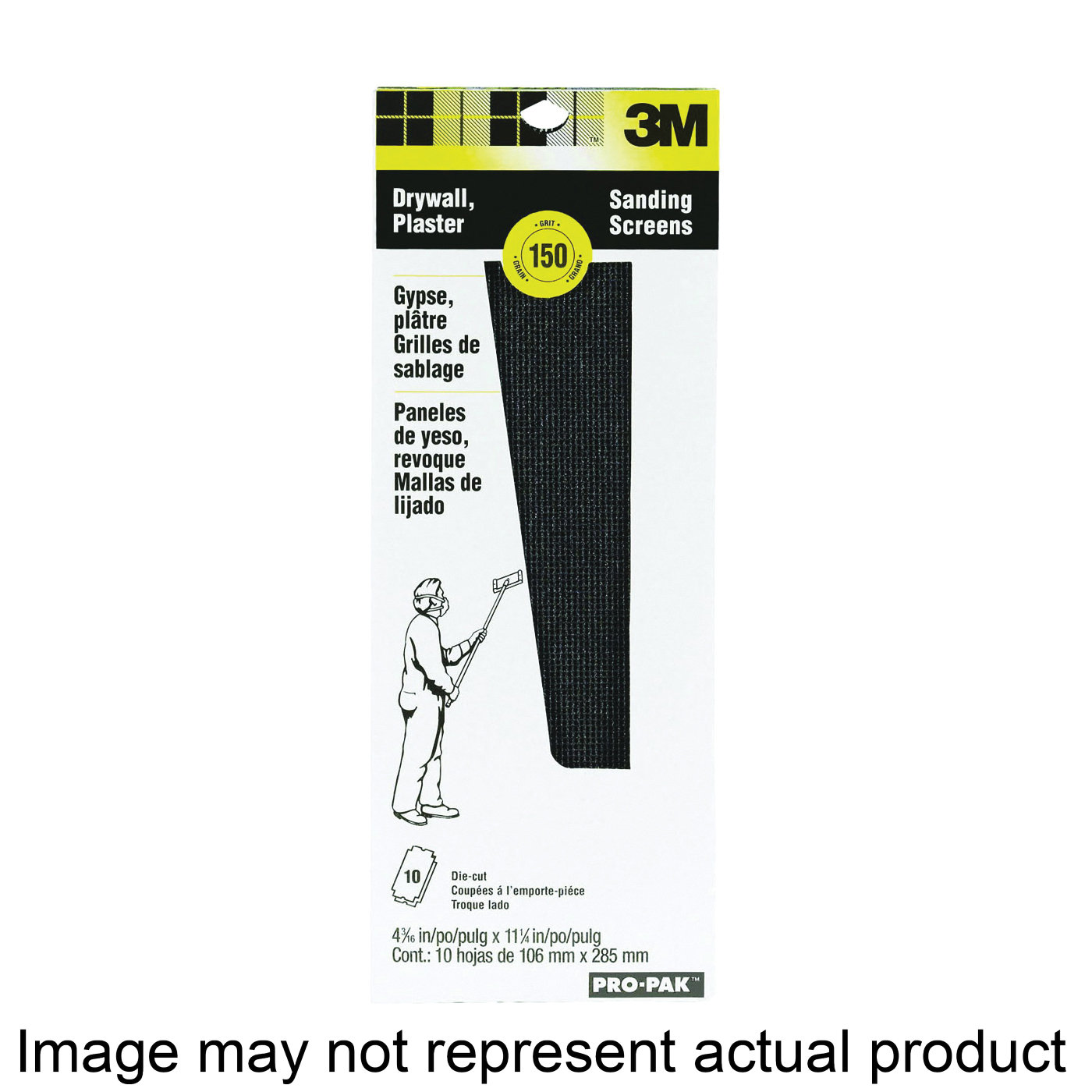 99437 Sanding Screen, 11 in L, 4-3/16 in W, 150 Grit, Silicone Carbide Abrasive, Cloth Backing