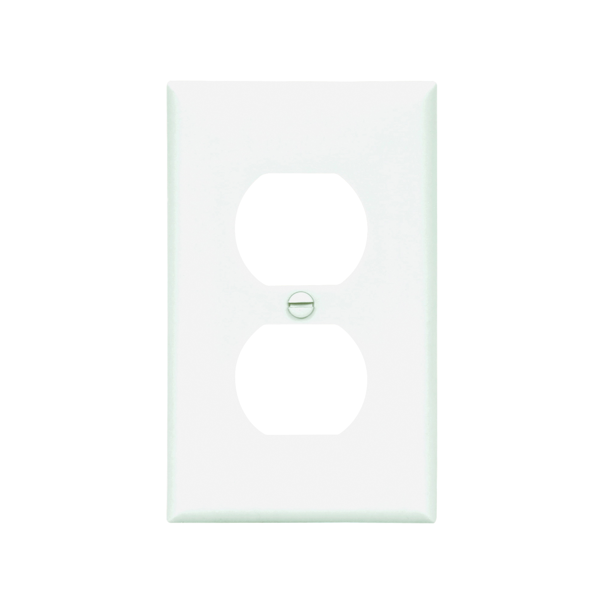 Wiring Devices 5132W Duplex Receptacle Wallplate, 4-1/2 in L, 2-3/4 in W, 1 -Gang, Nylon, White, High-Gloss