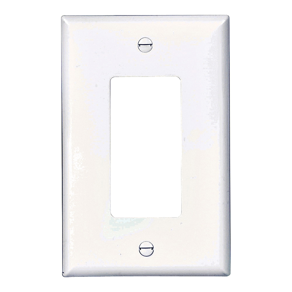 Wiring Devices PJ26W Switch Wallplate, 4-7/8 in L, 3-1/8 in W, 1-Gang, Polycarbonate, White, High-Gloss