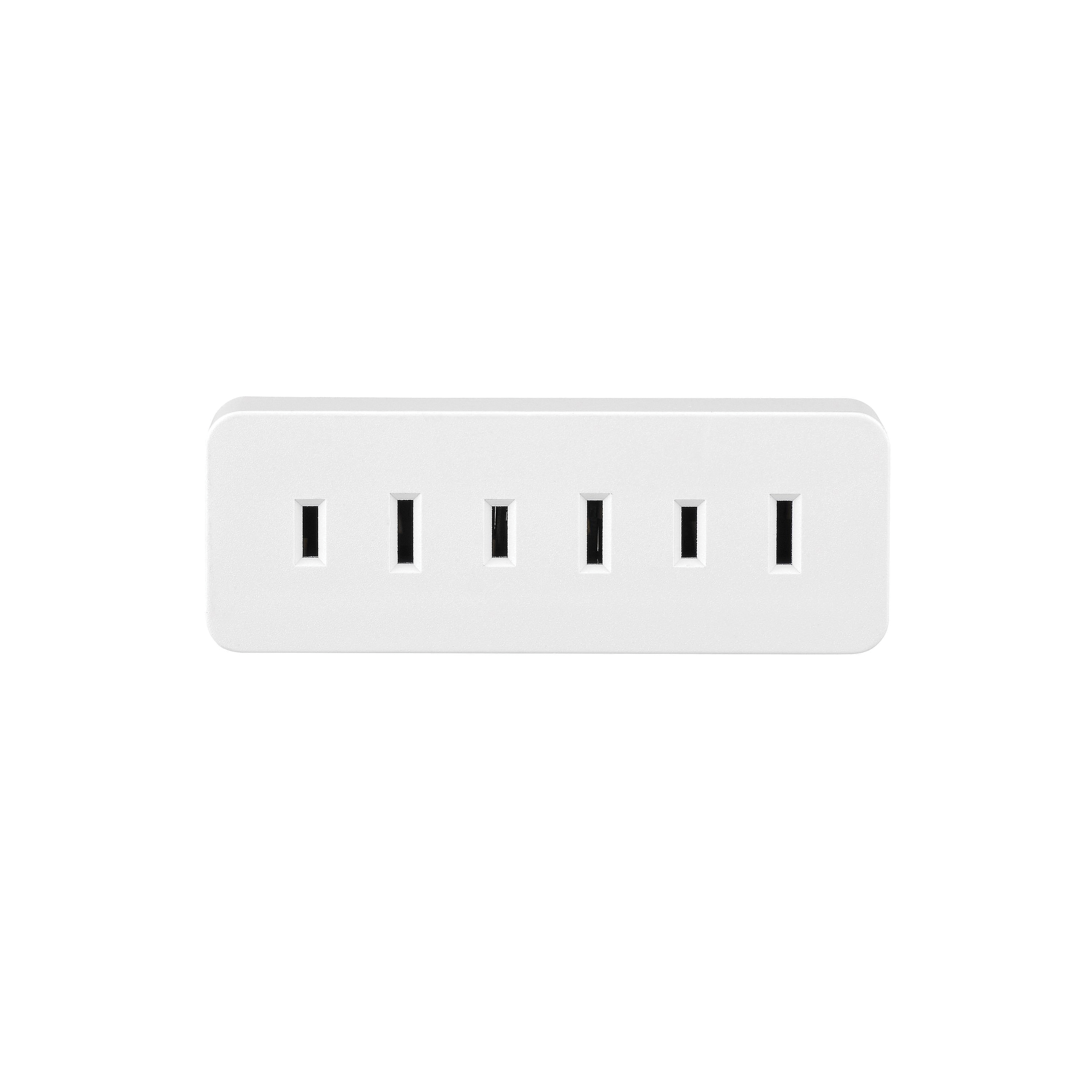 1747W-BOX Outlet Adapter, 2-Pole, 15 A, 125 V, 3-Outlet, NEMA: NEMA 1-15R, White