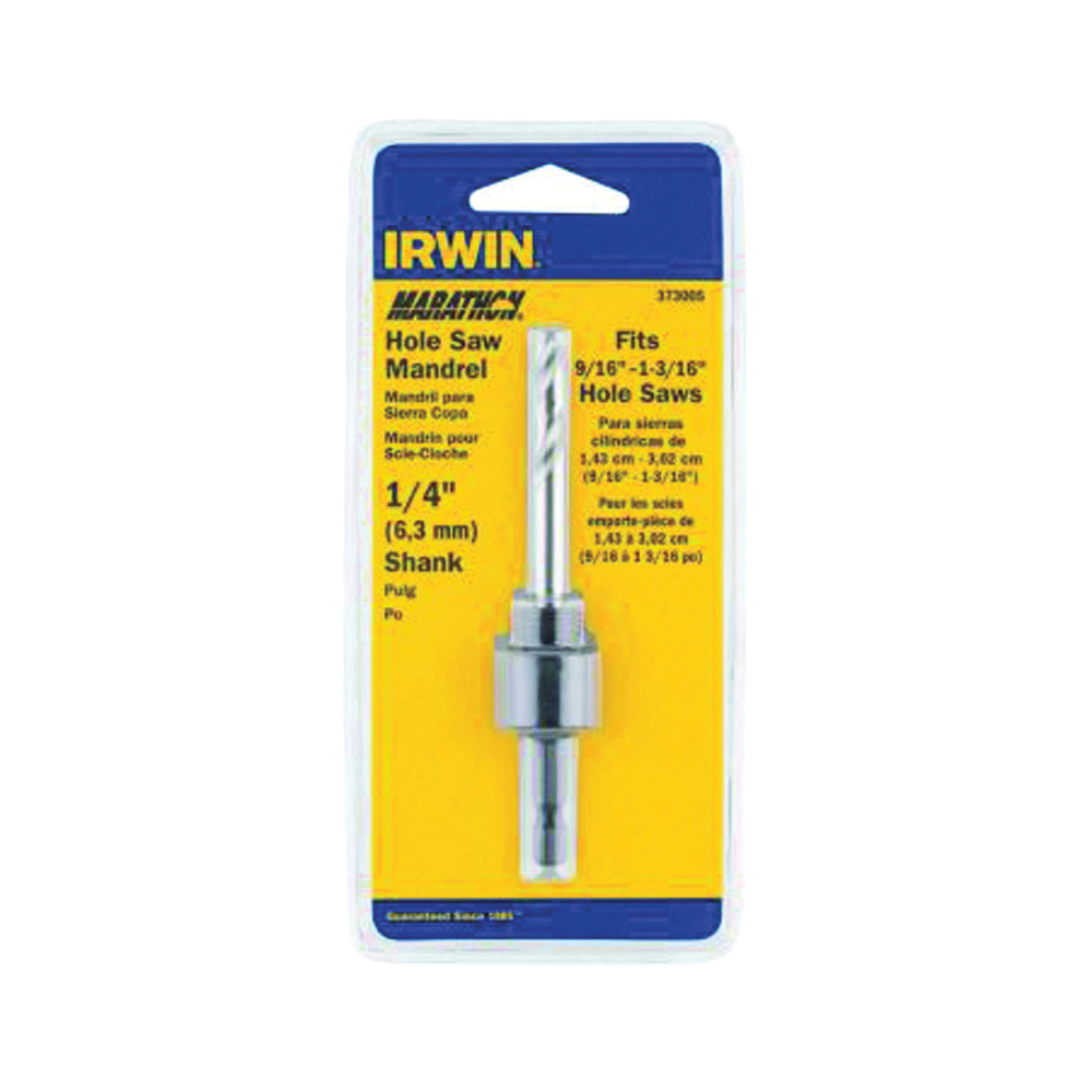 373004 Mandrel Hole Saw Arbor, 1/2 in Shank, 4 in L Bit, Hex Shank