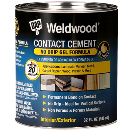 25312 Contact Cement, Gel, Strong Solvent, Tan, 1 qt Can