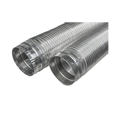 110129 Semi-Rigid Dryer Vent Pipe Snap-Lock, 4 in, 6 ft L, Aluminum