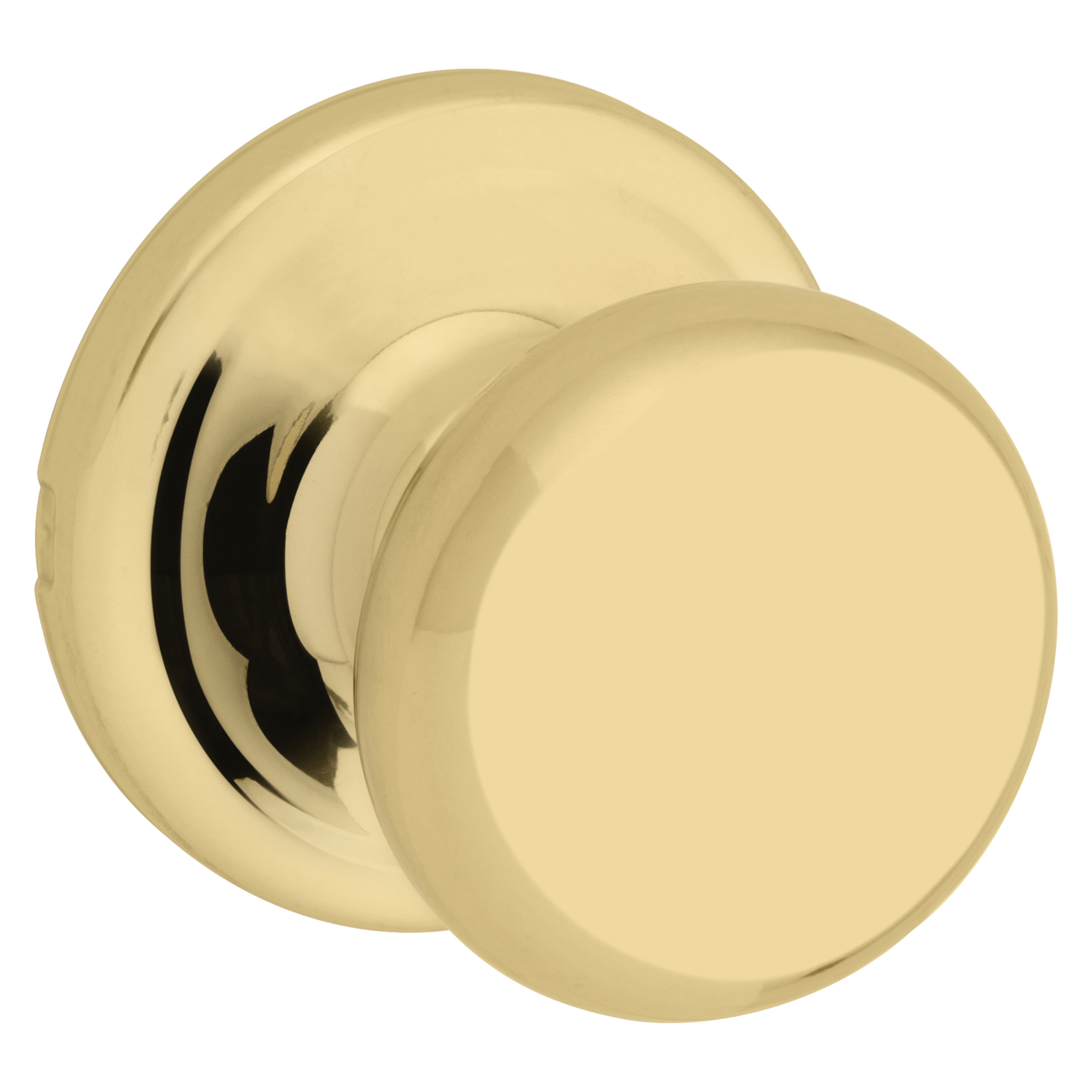 Kwikset 720J 3CP6AL Passage Door Lockset, Knob Handle, Polished Brass, 1-3/8 to 1-3/4 in Thick Door, 2-1/4 in Strike - 1