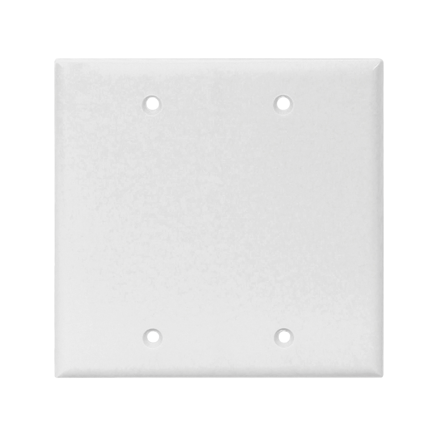 Cooper Wiring 2137W-BOX Blank Wallplate, 4-1/2 in L, 4.56 in W, 0.08 in Thick, 2 -Gang, Thermoset, White, High-Gloss