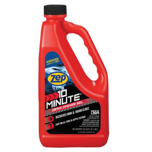 ZHCR64NG6 Clog Remover, Liquid, Light Yellow, Slight Chlorine, 64 oz Bottle