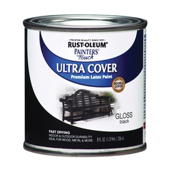 1979730 Interior Paint, Gloss, Black, 0.5 pt, Can, Resists: Chip, Fade, Water Base