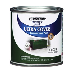 1938730 Interior Paint, Gloss, Hunter Green, 0.5 pt, Can, Resists: Chip, Fade, Water Base