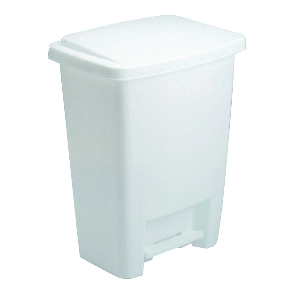 FG284187WHT Waste Basket, 8.25 gal Capacity, Plastic, White, 19 in H